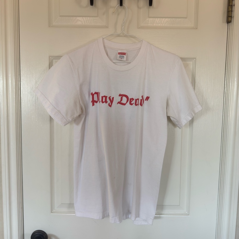 Supreme White 'Play Dead' Short Sleeve Tee